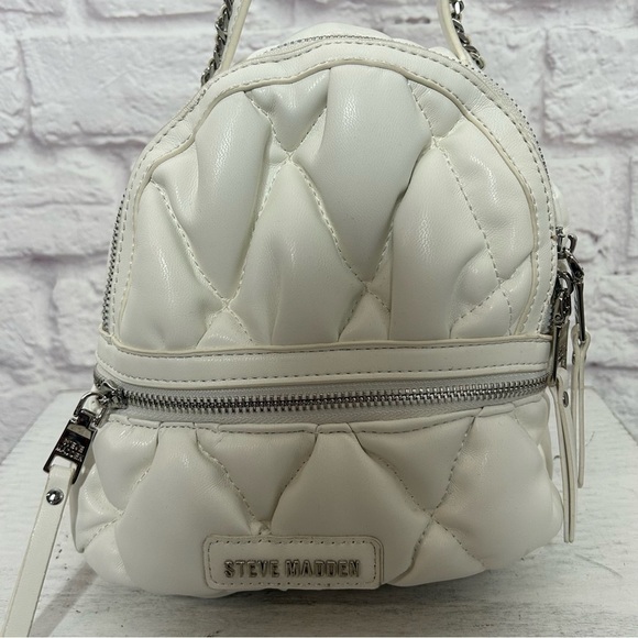 Steve Madden Quilted Mini Backpack - White - Picture 5 of 15